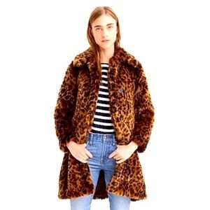 OFFER 🍄 J. CREW NWT Leopard Fur Coat